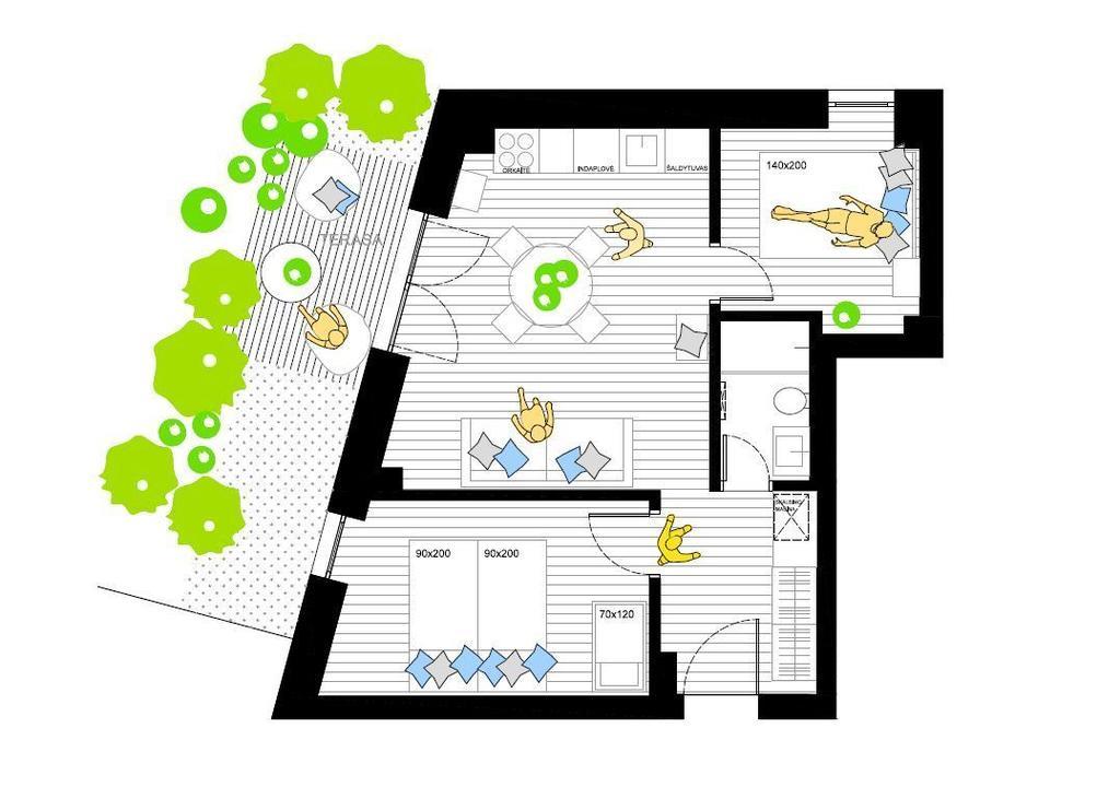 Misko Apartamentai Juodkrantė Rum bild